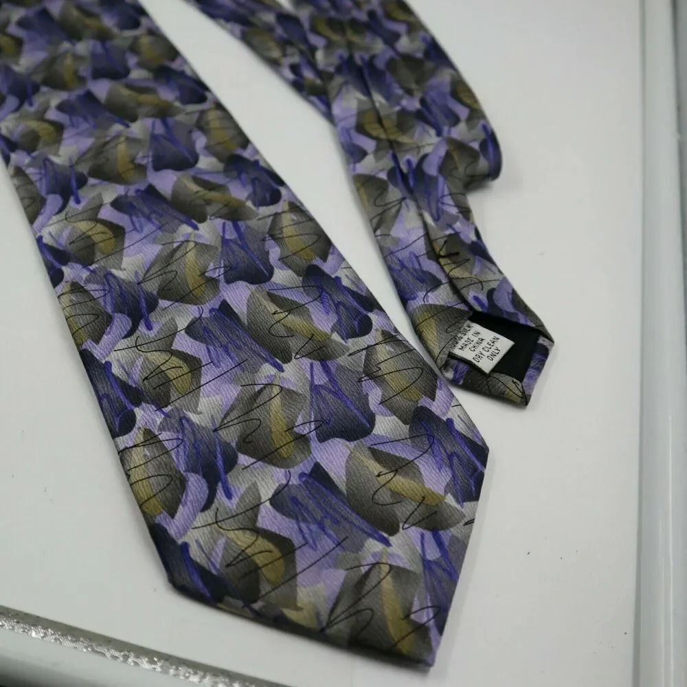 J Garcia Tie Purple Brown Artwork Art Vintage 2005 Jerry 100% Silk Mens